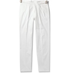 Rubinacci - Manny Tapered Pleated Cotton-Twill Trousers - White