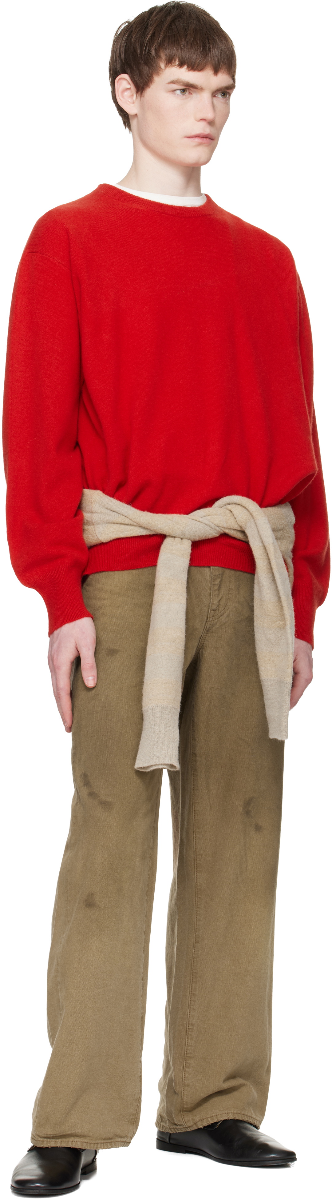 stein Khaki Sulfur Dyed Oxford Vintage Wide Trousers stein