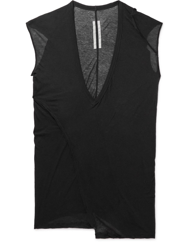 Photo: Rick Owens - Swampgod Upcycled Panelled Cotton-Jersey T-Shirt - Black