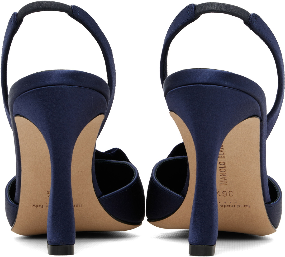 Manolo Blahnik Navy Caulosli Heels