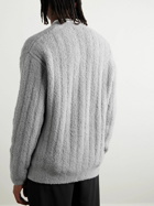 mfpen - House Ribbed Wool-Blend Bouclé Cardigan - Gray