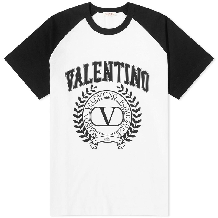 Photo: Valentino Men's Crest T-Shirt in White/Black