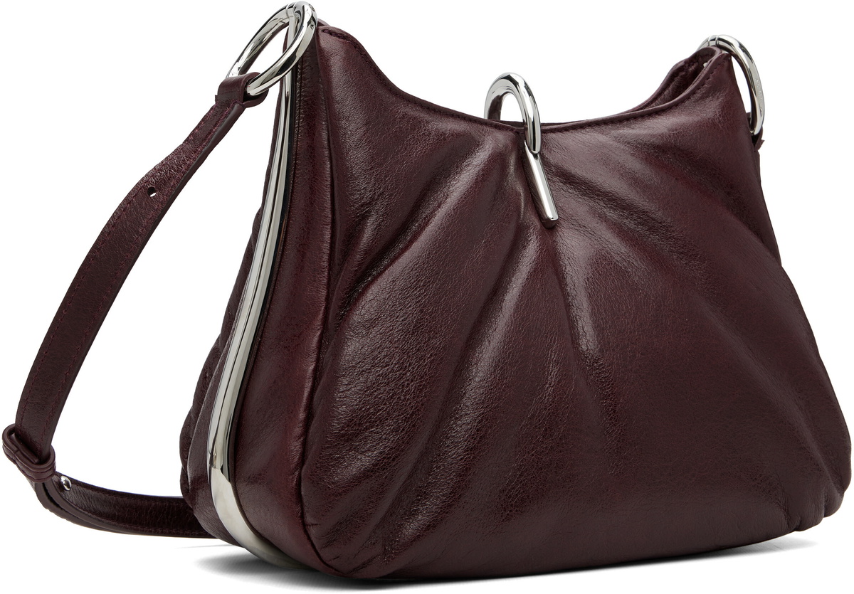 Rabanne Burgundy Small Ring Leather Bag