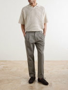 Mr P. - Daniel Tapered Pleated Cotton-Canvas Trousers - Gray