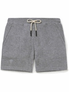 OAS - Straight-Leg Logo-Embroidered Cotton-Terry Drawstring Shorts - Gray