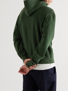 Officine Generale - Ozzy Garment-Dyed Cotton-Jersey Hoodie - Green