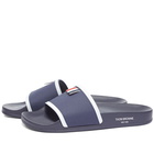 Thom Browne Men's Rubber Pool Slide in Navy