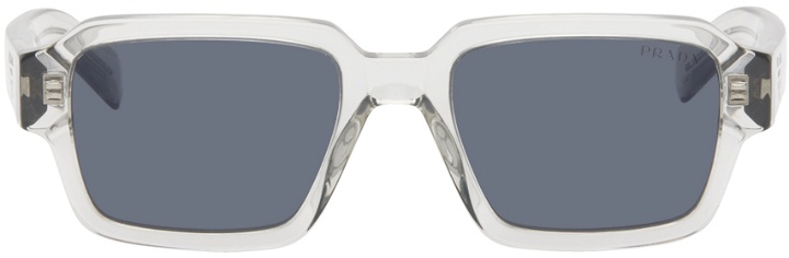 Photo: Prada Eyewear Gray Logo Sunglasses