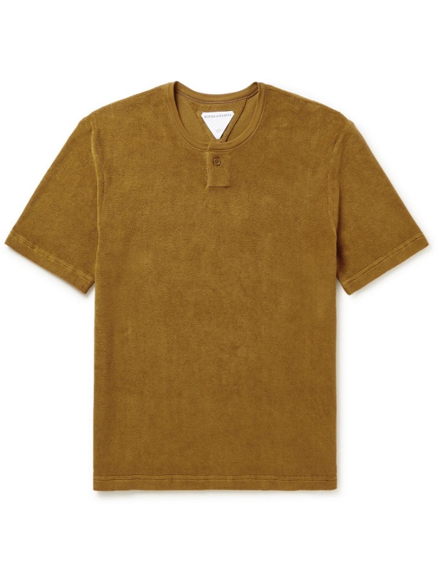 Photo: Bottega Veneta - Cotton-Blend Terry Henley T-Shirt - Brown