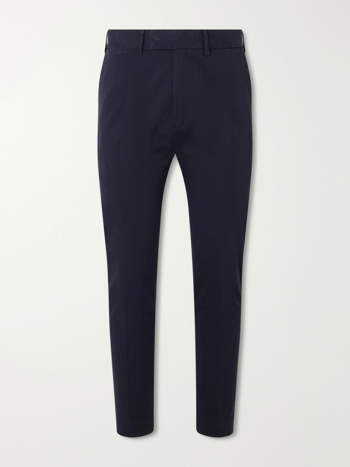 TOM FORD - Tapered Cotton-Blend Twill Trousers - Blue