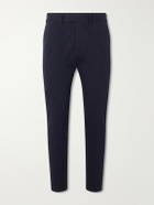 TOM FORD - Tapered Cotton-Blend Twill Trousers - Blue
