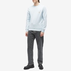 Maison Kitsuné Men's Chillax Fox Patch Regular Crew Sweat in Sky Blue