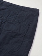 Aspesi - Straight-Leg Garment-Dyed Cotton Bermuda Shorts - Blue