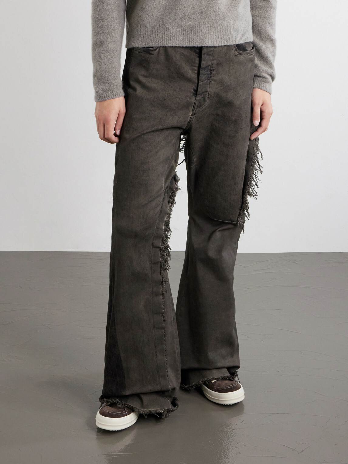 Rick Owens - Vintage Full-Grain Leather-Trimmed Suede and Rubber Sneakers - Brown