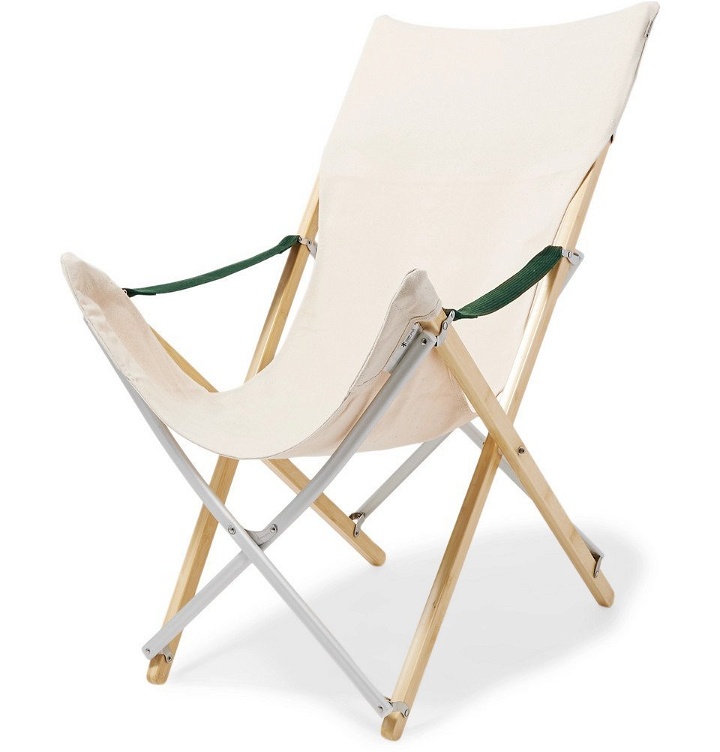 Photo: Snow Peak - Take! Bamboo and Canvas Chair - Off-white