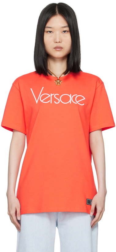 Photo: Versace Orange 1978 Re-Edition Logo T-Shirt