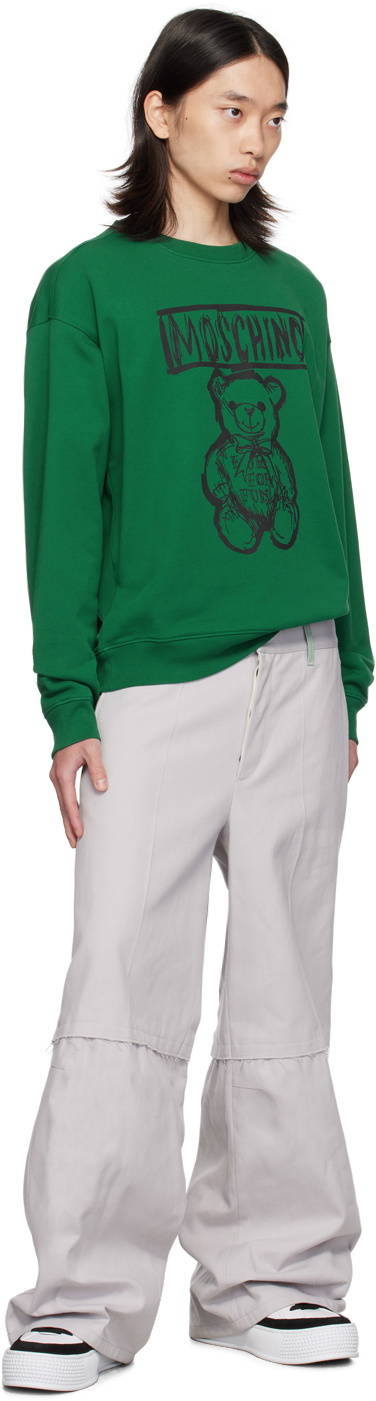 Moschino Green Teddy Bear Sweatshirt