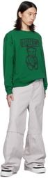 Moschino Green Teddy Bear Sweatshirt