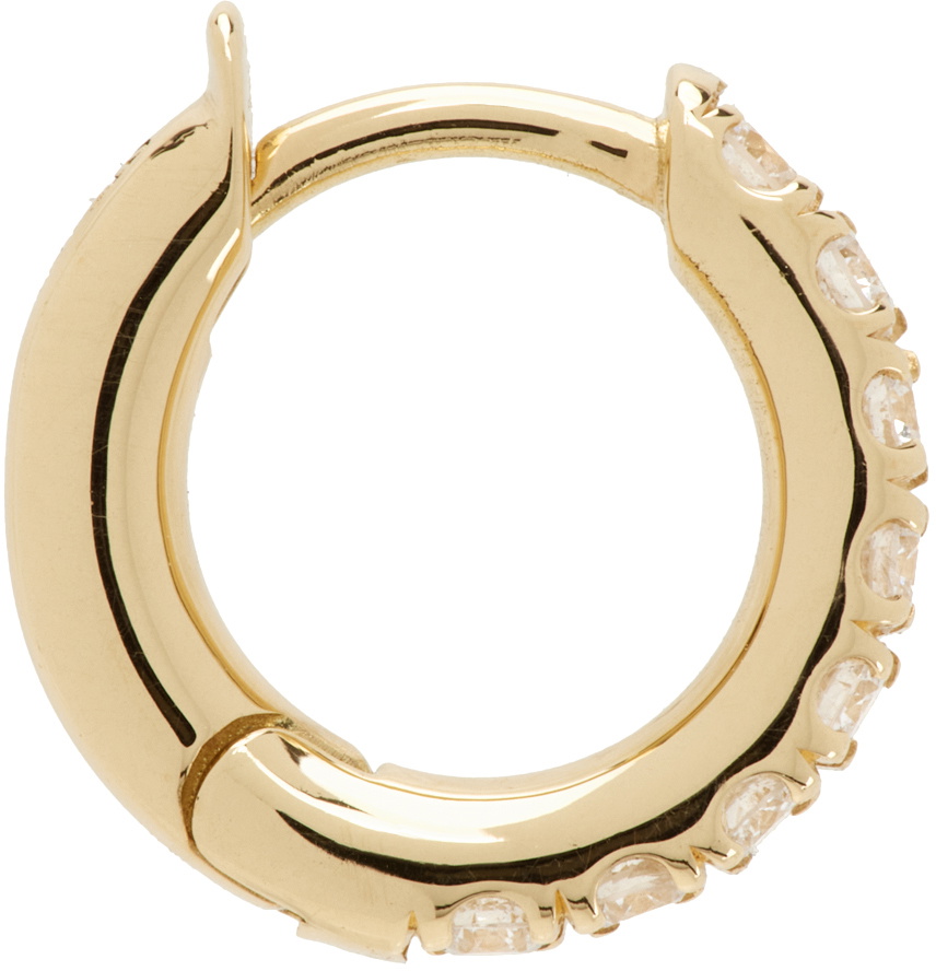 Pave Mini Micro Hoop Silver