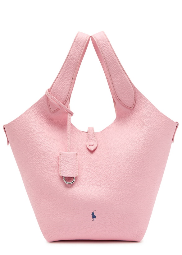 Photo: Polo Ralph Lauren Player Medium Grained Leather Tote bag - Light Pink - One Size