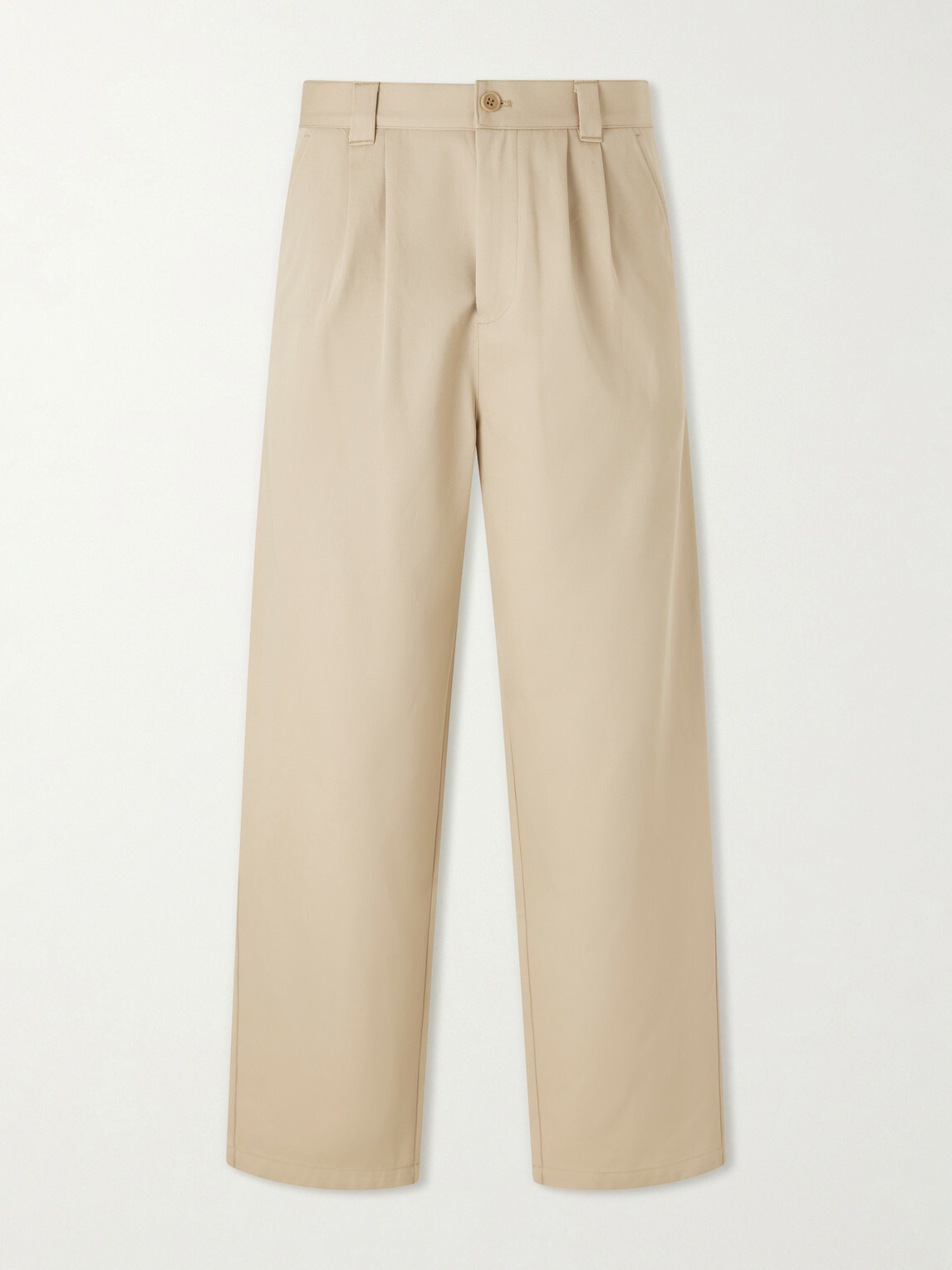 A.P.C. - Ricky Straight-Leg Pleated Organic Cotton Trousers - Neutrals