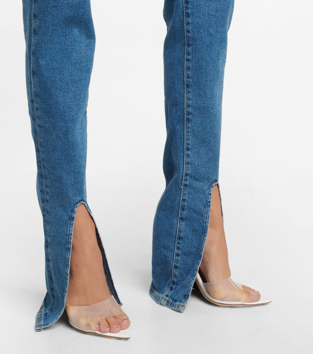 Gianvito Rossi Bree patent leather and PVC peeptoe pumps Gianvito Rossi