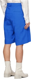 King & Tuckfield Blue Pleated Shorts