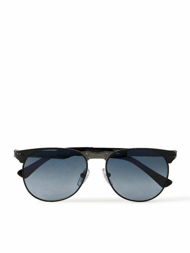 Photo: Persol - 649 Iron D-Frame Foldable Metal Polarised Sunglasses
