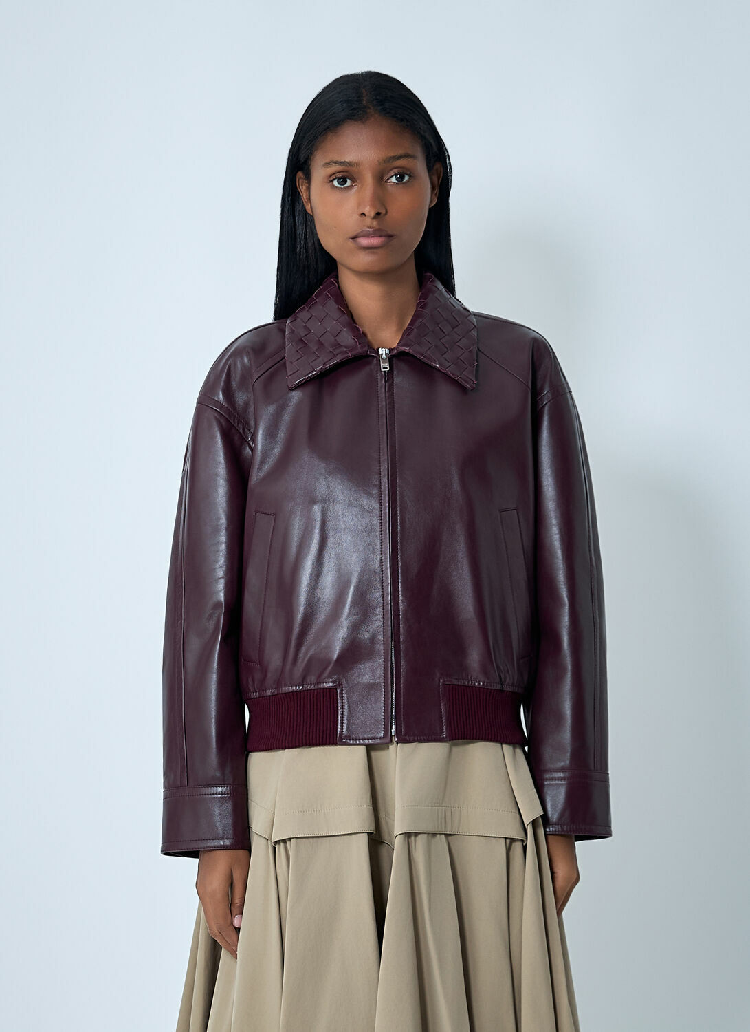 Bottega Veneta Leather Blouson Jacket
