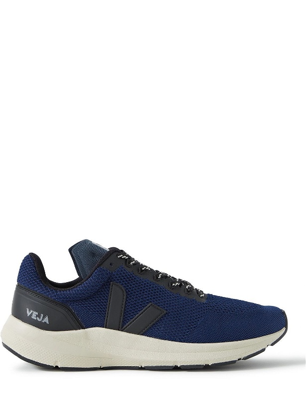 Photo: Veja - Marlin Rubber-Trimmed Stretch-Knit Running Sneakers - Blue