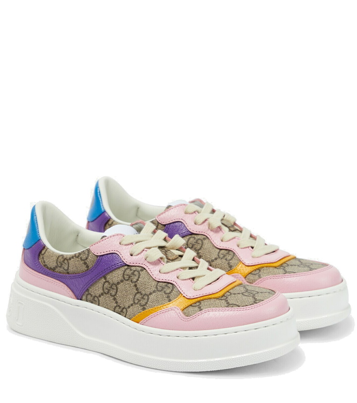 Photo: Gucci - GG canvas and leather sneakers