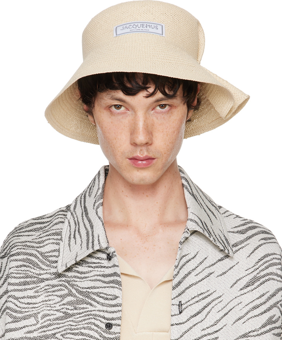 ハット JACQUEMUS La Chapeau Vela Beige & Black La Casa 'Le chapeau Vela' Hat by JACQUEMUS on Sale