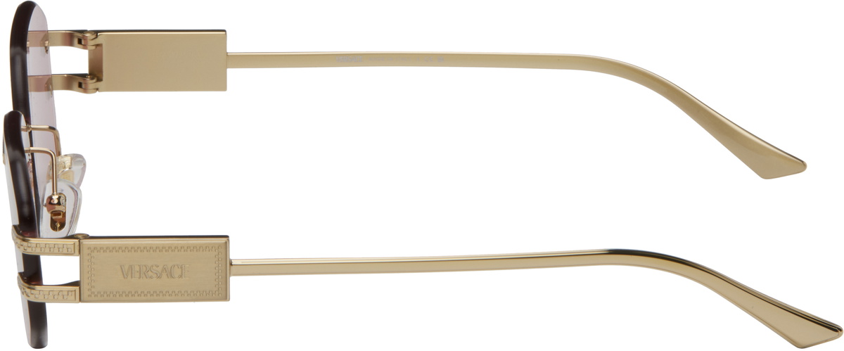 【関税込み】Versace ゴールド Damier Plaque サングラス Damier Plaque Sunglasses Black,Gold | VERSACE US