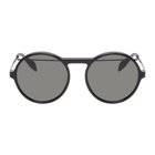 Alexander McQueen Black Round Piercing Sunglasses