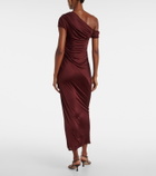 Galvan Asymmetric draped jersey maxi dress