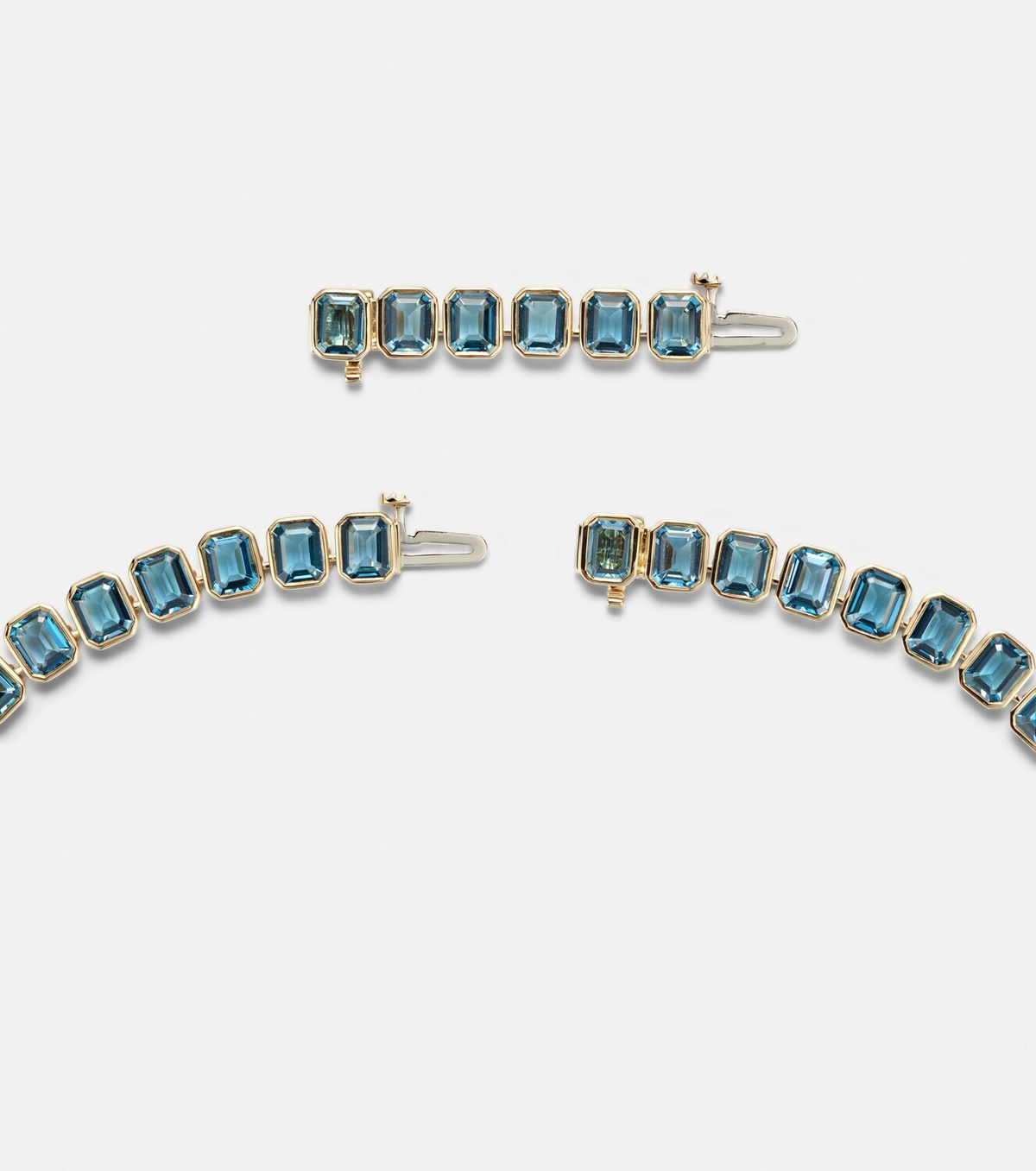 Bucherer Fine Jewellery 18kt gold (750/1000) necklace with sapphire and topaz