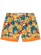 Orlebar Brown - Club Tropicana Bulldog Mid-Length Printed Swim Shorts - Orange