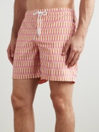 Richard James - Straight-Leg Mid-Length Striped Recycled Swim Shorts - Pink