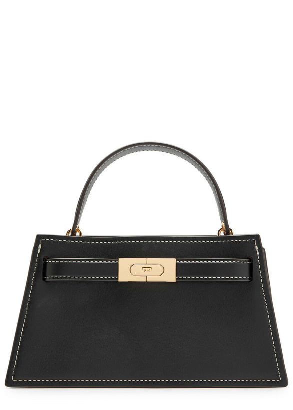 Photo: Tory Burch Lee Radziwill Mini Pebbled Leather top Handle bag - Black - One Size