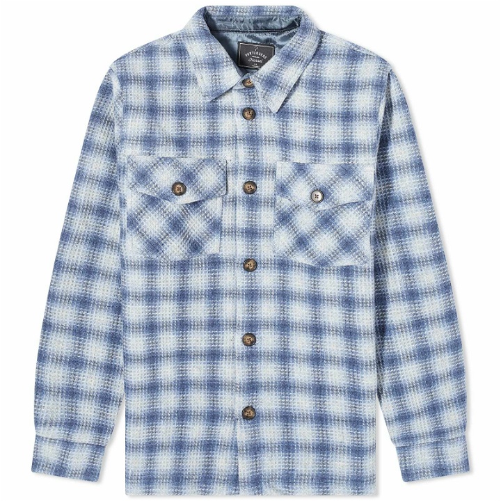 Photo: Portuguese Flannel Men's Waffle Overshirt in Blue