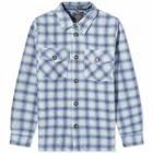 Portuguese Flannel Men's Waffle Overshirt in Blue