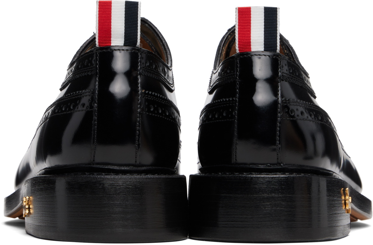 Thom Browne Black Spazzolato Leather Longwing Brogues