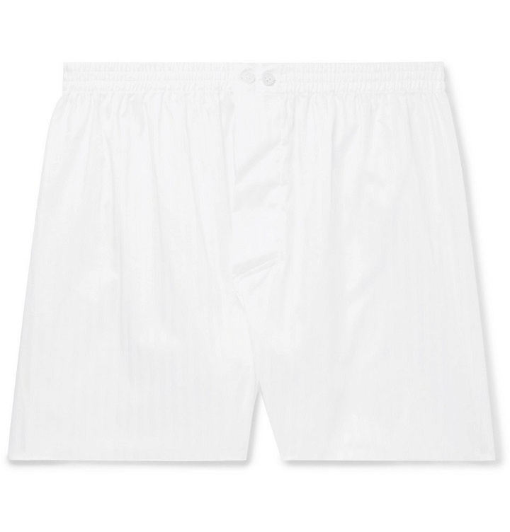 Photo: Zimmerli - Striped Mercerised Cotton Boxer Shorts - Men - White