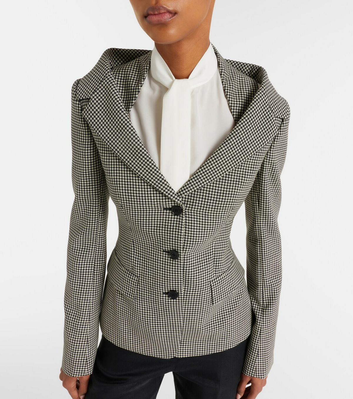 McQueen Gingham layered blazer