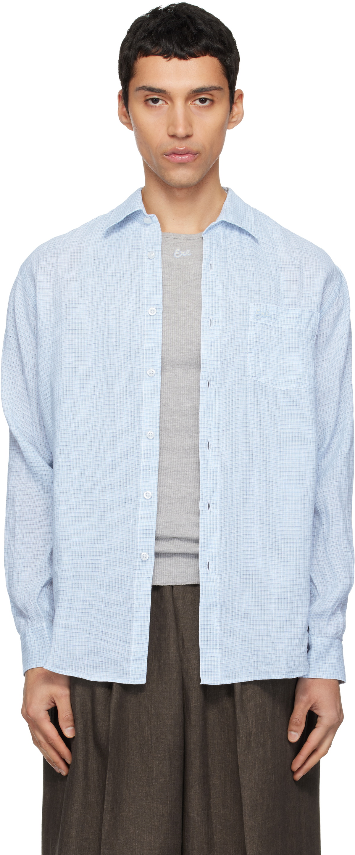 ERL Blue Plaid Shirt