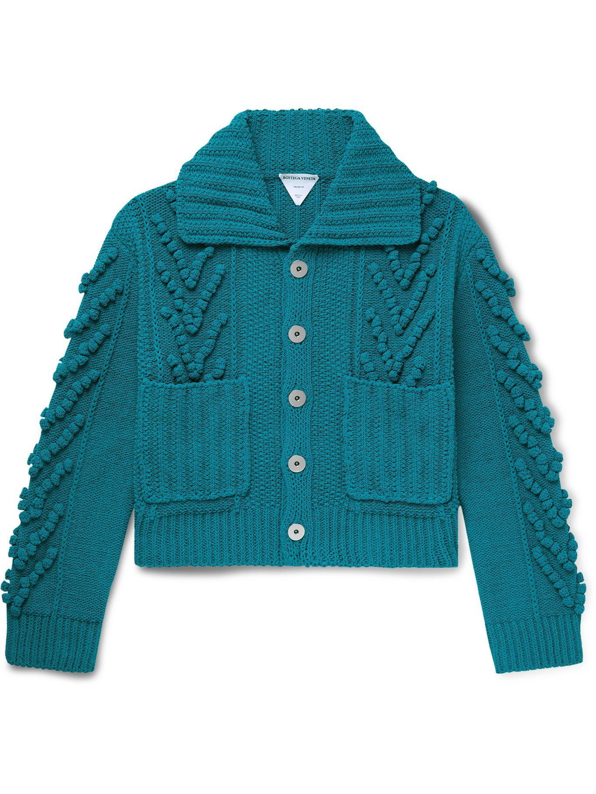 BOTTEGA VENETA - Cable-Knit Cotton Cardigan - Blue Bottega Veneta