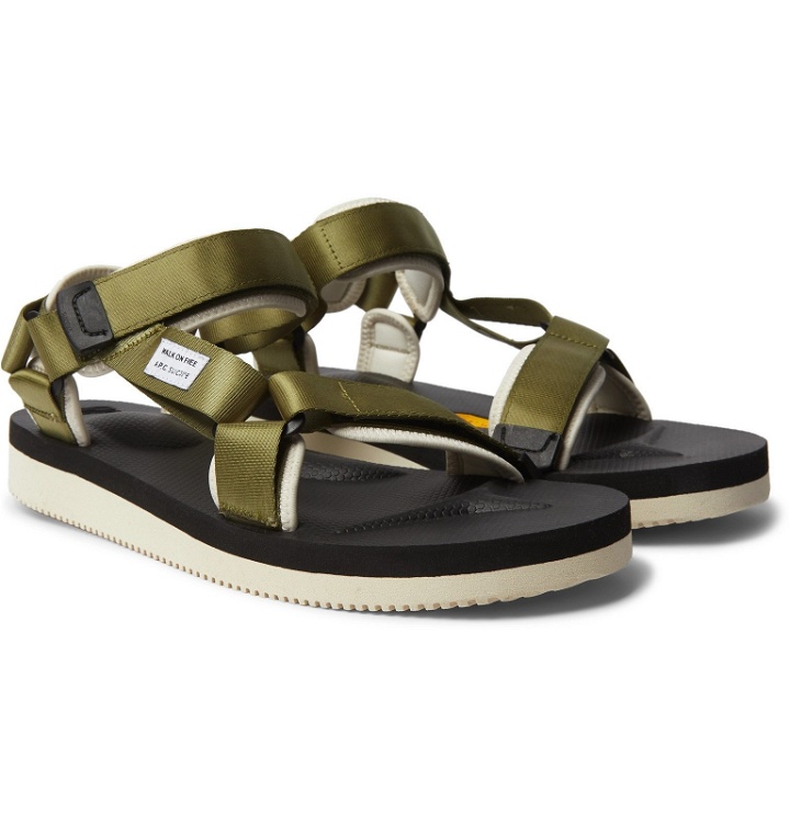 Photo: A.P.C. - Suicoke Depa-V2 Webbing and Rubber Sandals - Green
