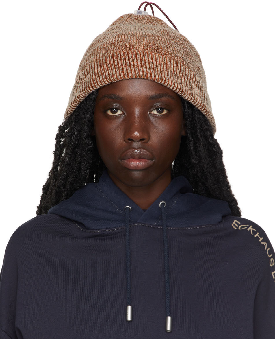 Eckhaus Latta Grey & Orange Stop Beanie Eckhaus Latta