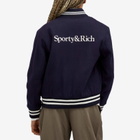 Sporty & Rich Women's Yankees Serif Varsity Jacket in Navy