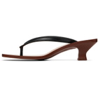 Versace Black & Brown Sophie Rubber Thong Heeled Sandals